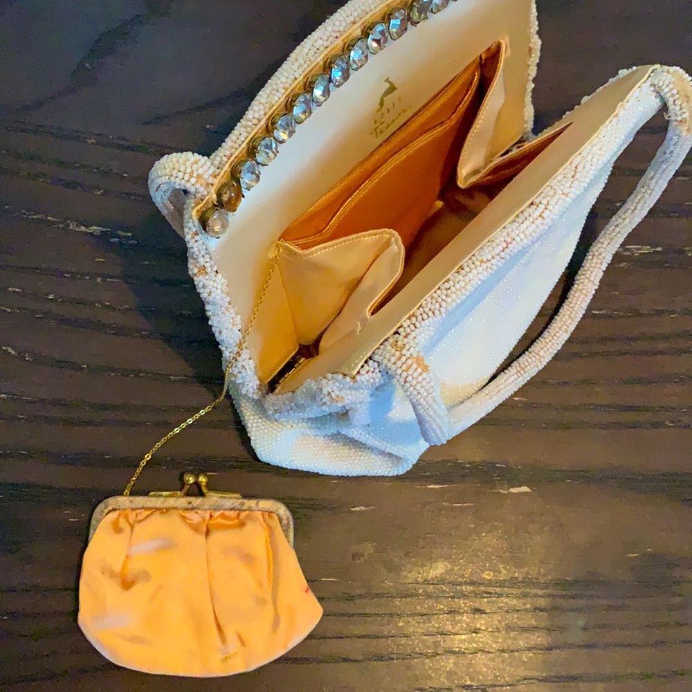 Rare Vintage Beaded Rhinestone Purse - Picture 6 of 14